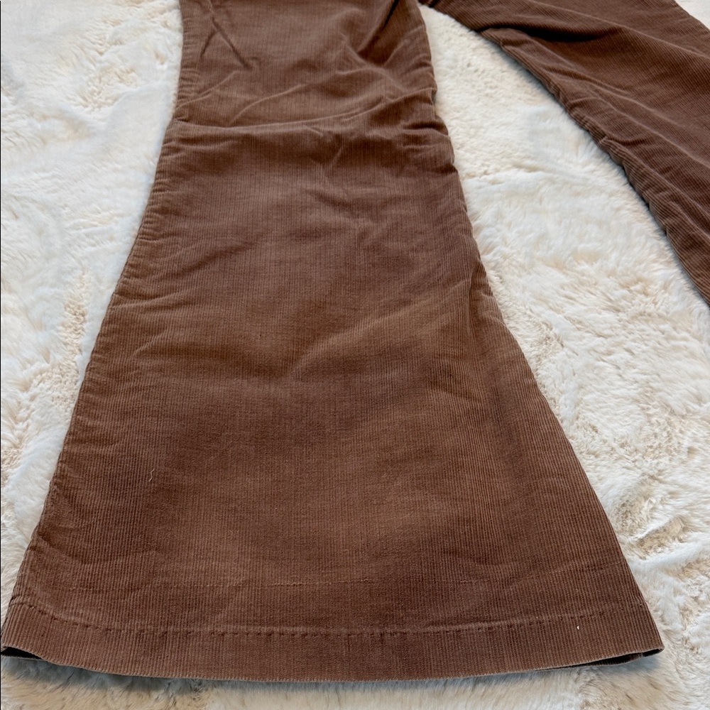 Super Groovy Authentic Vintage 70s Hippie Boho Tan Corduroy Wideleg Flares - Picture 13 of 16